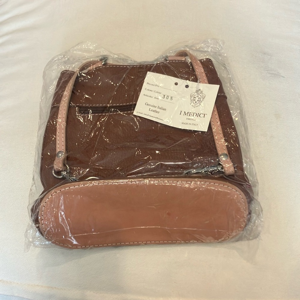 Medici Brown and Tan Leather Mini Backpack or handbag